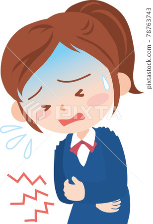 有胃痛的女學生 有胃痛的女學生 78763743