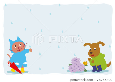 雨中的狗和貓 78763890