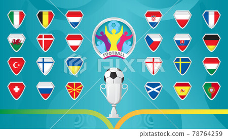 European football 2020, 2021 tournament final concept vector. Flags teams 78764259