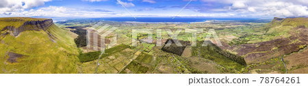 Aerial view of the mountain Benbulbin in County Sligo, Ireland Aerial view of the mountain Benbulbin in County Sligo, Ireland 78764261