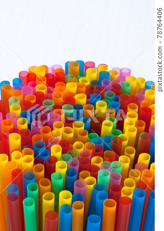 Colorful drinking straws on a white background. Colorful drinking straws on a white background. 78764406