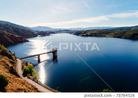The Atazar reservoir and dam in Madrid, Spain The Atazar reservoir and dam in Madrid, Spain 78764526