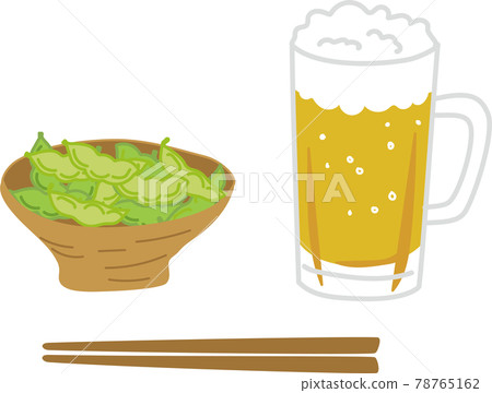 Illustration of edamame and mug beer Illustration of edamame and mug beer 78765162