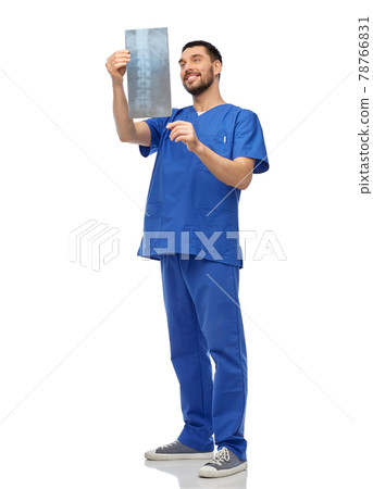 happy smiling doctor or male nurse with x-ray happy smiling doctor or male nurse with x-ray 78766831