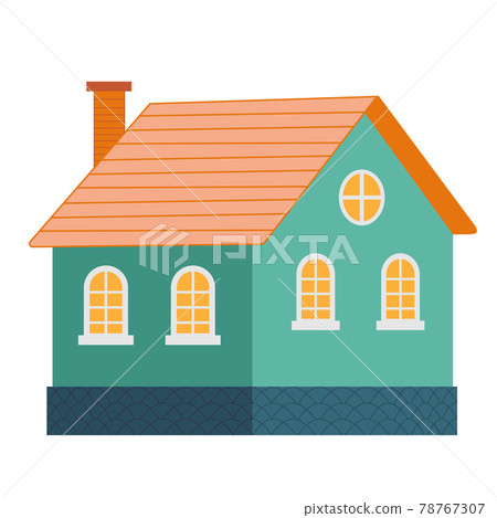 illustration of cool detailed red house icon isolated on white 78767307