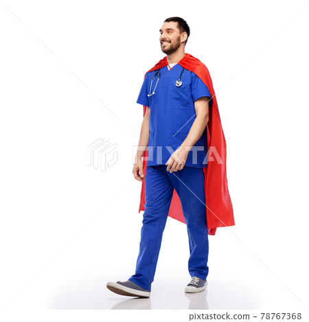 smiling doctor or male nurse in superhero cape smiling doctor or male nurse in superhero cape 78767368