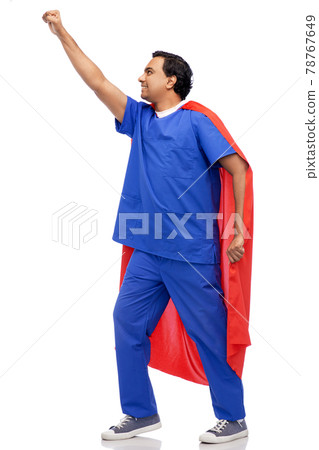 smiling doctor or male nurse in superhero cape smiling doctor or male nurse in superhero cape 78767649