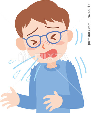 A man who sneezes 78768017