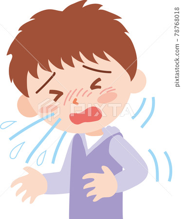 Boy sneezing - Stock Illustration [78768018] - PIXTA