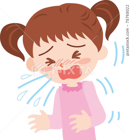 A girl sneezing 78768022