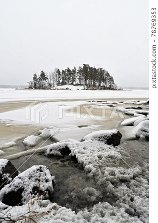 Winter view on park Monrepo in Vyborg, Russia 78769353