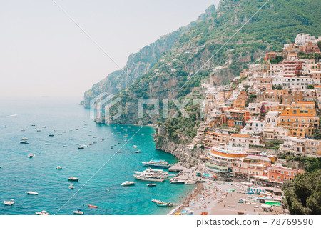 Beautiful coastal towns of Italy - scenic Positano in Amalfi coast 78769590