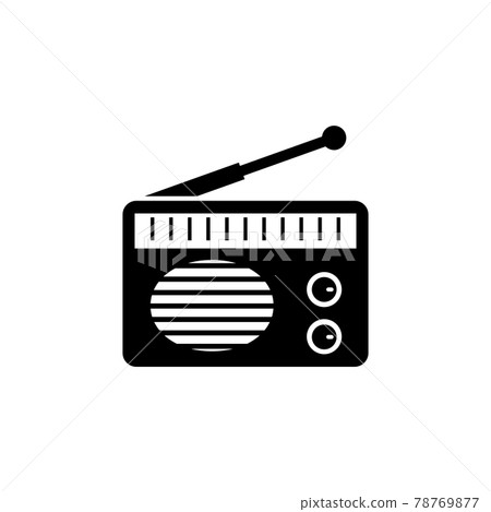 Retro Radio, Old Portable Receiver. Flat Vector Icon illustration. Simple black symbol on white background. Retro Radio, Old Portable Receiver sign design template for web and mobile UI element. Retro Radio, Old Portable Receiver. Flat Vector Icon illustration. Simple black symbol on white background. Retro Radio, Old Portable Receiver sign design template for web and mobile UI element. 78769877