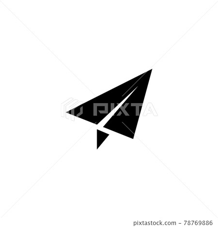 Paper Airplane, Fly Plane, Origami. Flat Vector Icon illustration. Simple black symbol on white background. Paper Airplane, Fly Plane, Origami sign design template for web and mobile UI element. 78769886