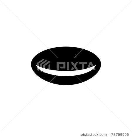 Optical Contact Eye Lens, Ophthalmology. Flat Vector Icon illustration. Simple black symbol on white background. Optical Contact Eye Lens sign design template for web and mobile UI element. 78769906