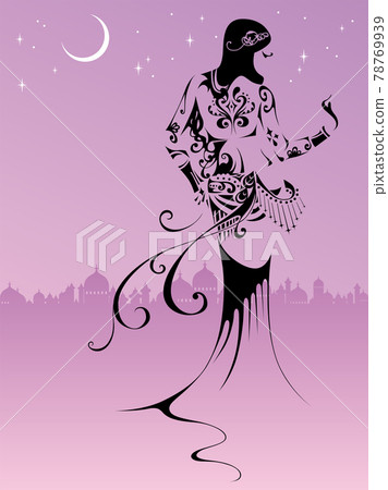 阿拉伯風情肚皮舞服裝的女人 78769939