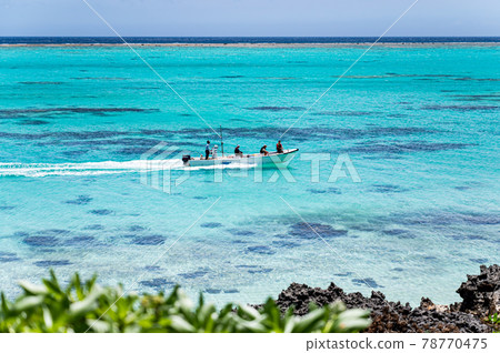 Yoron Island sea and ship Yoron Island sea and ship 78770475