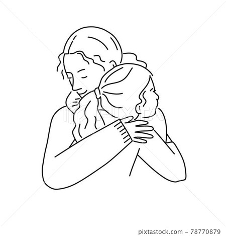 Mother and daughter hugging each other. 78770879