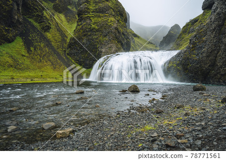 Stjornarfoss waterfall in Southern Iceland 78771561