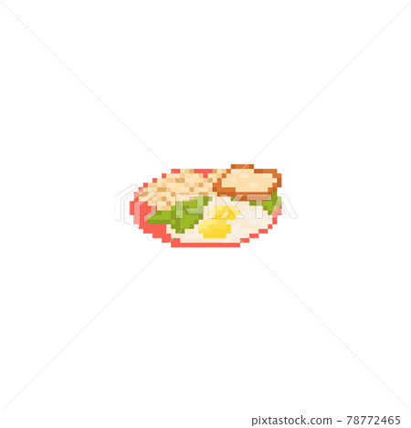 Pixel art breakfast. Retro pixel bit icon of... - Stock Illustration  [78772465] - PIXTA