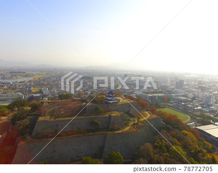 Marugamei - Aerial shot at Drone (Kagawa prefecture Marugame City) Marugamei - Aerial shot at Drone (Kagawa prefecture Marugame City) 78772705