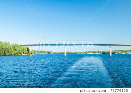 Luukkaansalmi bridge in Lappeenranta, Finland. View from the lake Saimaa. Luukkaansalmi bridge in Lappeenranta, Finland. View from the lake Saimaa. 78774156