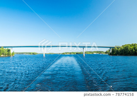 Luukkaansalmi bridge in Lappeenranta, Finland. View from the lake Saimaa. 78774158