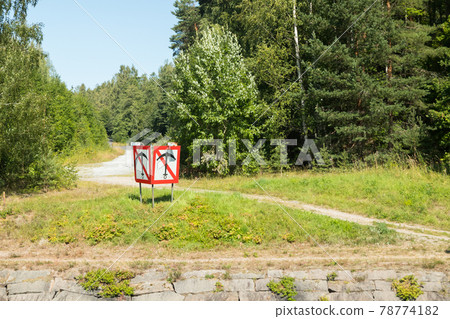 The sign anchor on the Saimaa Canal at summer, Lappeenranta, Finland. 78774182