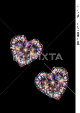 [Image of eternal love] Heart-shaped fireworks. 78775049