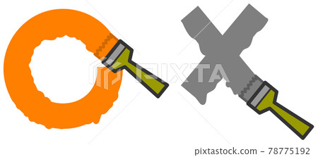 Illustration of Maru and X written with a brush 78775192