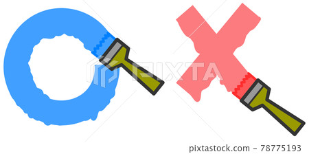 Illustration of Maru and X written with a brush 78775193