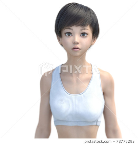年輕女子在訓練中穿 perming3DCG 插圖素材 78775292