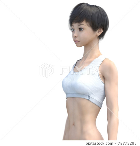 年輕女子在訓練中穿 perming3DCG 插圖素材 78775293