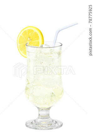 Float Glass Lemon Squash Lemonade Illustration Real Straw Float Glass Lemon Squash Lemonade Illustration Real Straw 78775925