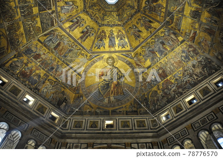 Mosaic on the ceiling, inside the baptistery, Florence, Italy 78776570