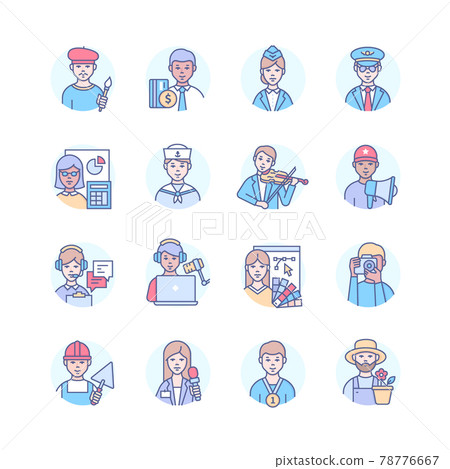 Professions - modern colorful line design style icons 78776667