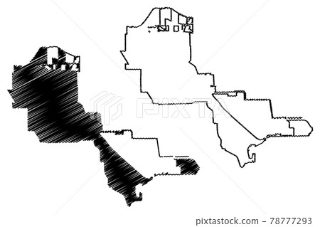 Pasadena City, Texas (United States cities, United States of America, usa city) map vector illustration, scribble sketch City of Pasadena map 78777293