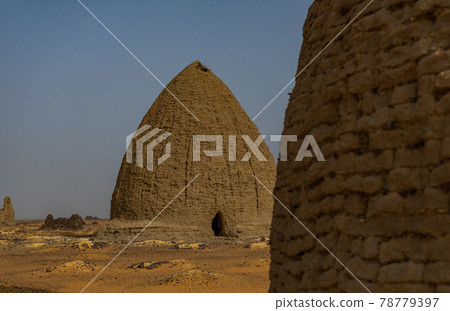 Tombs of Old Dongola Cemetery and Tombs in the North of the Sudanese Desert 78779397