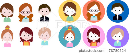 各種女性插畫圖標 6 人 x 2 模式 各種女性插畫圖標 6 人 x 2 模式 78780324