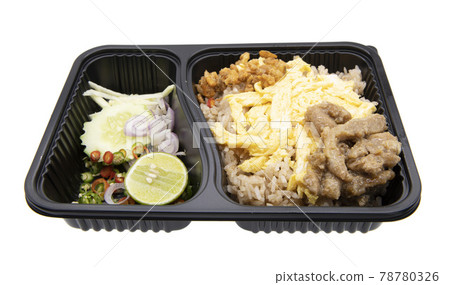Rice seasoned with shrimp paste in black box 78780326