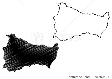 Paysandu Department (Departments of Uruguay, Oriental Republic of Uruguay) map vector illustration, scribble sketch Paysandu map.... 78780424
