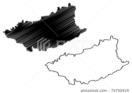 Durazno Department (Departments of Uruguay, Oriental Republic of Uruguay) map vector illustration, scribble sketch Durazno map.... 78780429