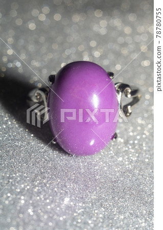 Silver ring with purple stone 78780755