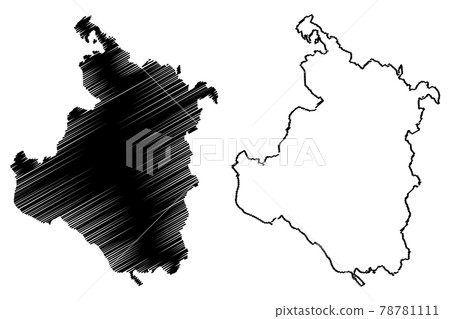 Karlovac County (Counties of Croatia, Republic of Croatia) map vector illustration, scribble sketch Karlovac map 78781111