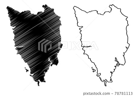 Istria County (Counties of Croatia, Republic of Croatia) map vector illustration, scribble sketch Istria map 78781113