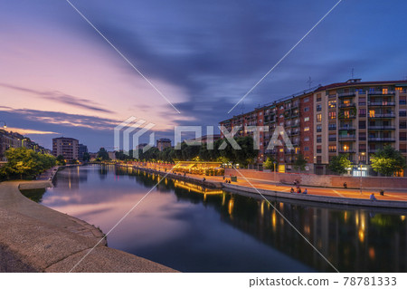 Darsena Naviglio Milan at the wonderful blue hour Darsena Naviglio Milan at the wonderful blue hour 78781333
