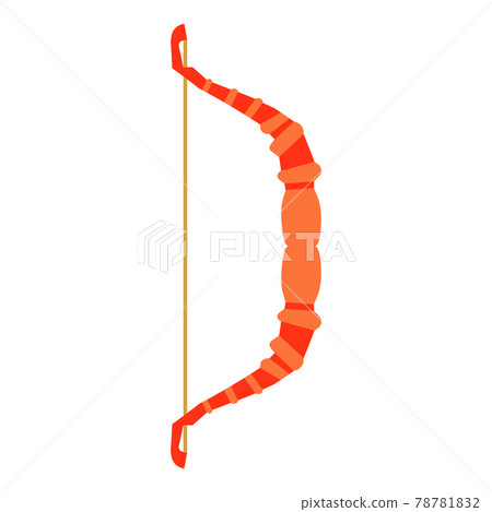 Bow for shooting arrow vector sport illustration vector icon. Sign shooting bow in flat style isolated white. Concept cartoon clip art equipment handgun tribal emblem war tool or cupid icon Bow for shooting arrow vector sport illustration vector icon. Sign shooting bow in flat style isolated white. Concept cartoon clip art equipment handgun tribal emblem war tool or cupid icon 78781832
