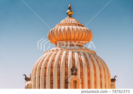 Mapusa, Goa, India. The Shree Ganesh Mandir, Ganeshpuri Temple. Famous Landmark And Popular Destination. Close Up Details 78782373