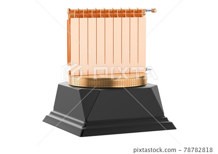 Heating radiator golden award concept. 3D rendering 78782818