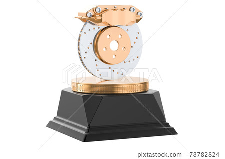Car disc brake golden award concept. 3D rendering 78782824